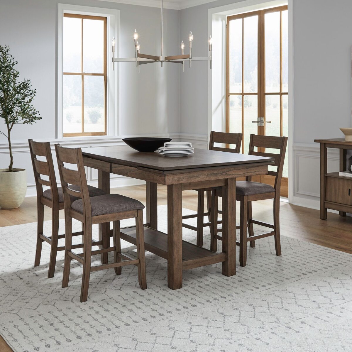 e8c607b385f78558697e4d6540026c2e Opt 5 Piece Gathering Trestle Table - Image 1
