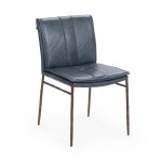 Mayer Leather Dining Chair Set Of 2 - Ocean Blue - Image 3