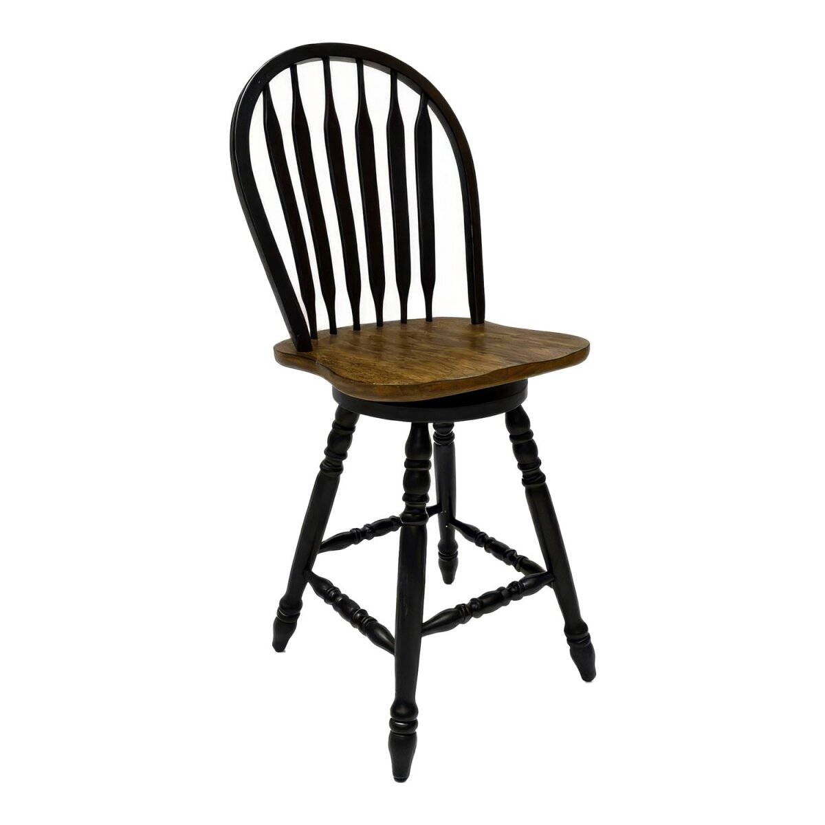 ed9466d4f8d4d4569418f2a317849d23 Carolina Crossing Windsor Swivel Counter Chair - Black - Image 1