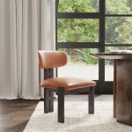 Martina Leather/wood Dining Chair - Autumn Brown - Image 3