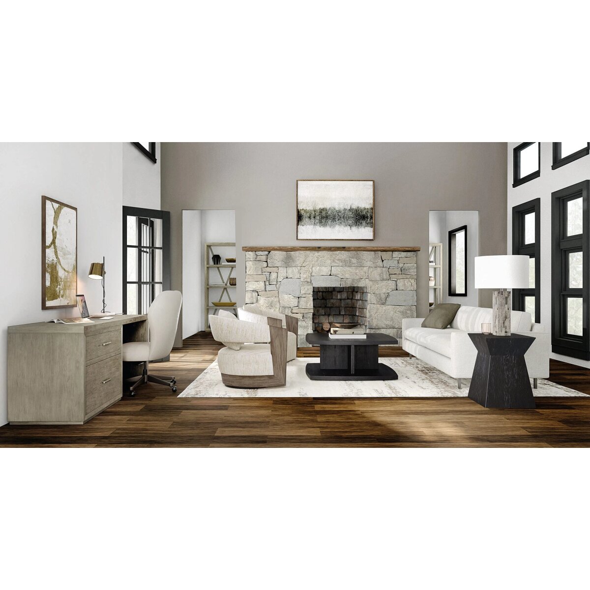 04b85b8231480407c389438f9b60c69e Linville Falls 84" Desk with Lateral File - Image 1