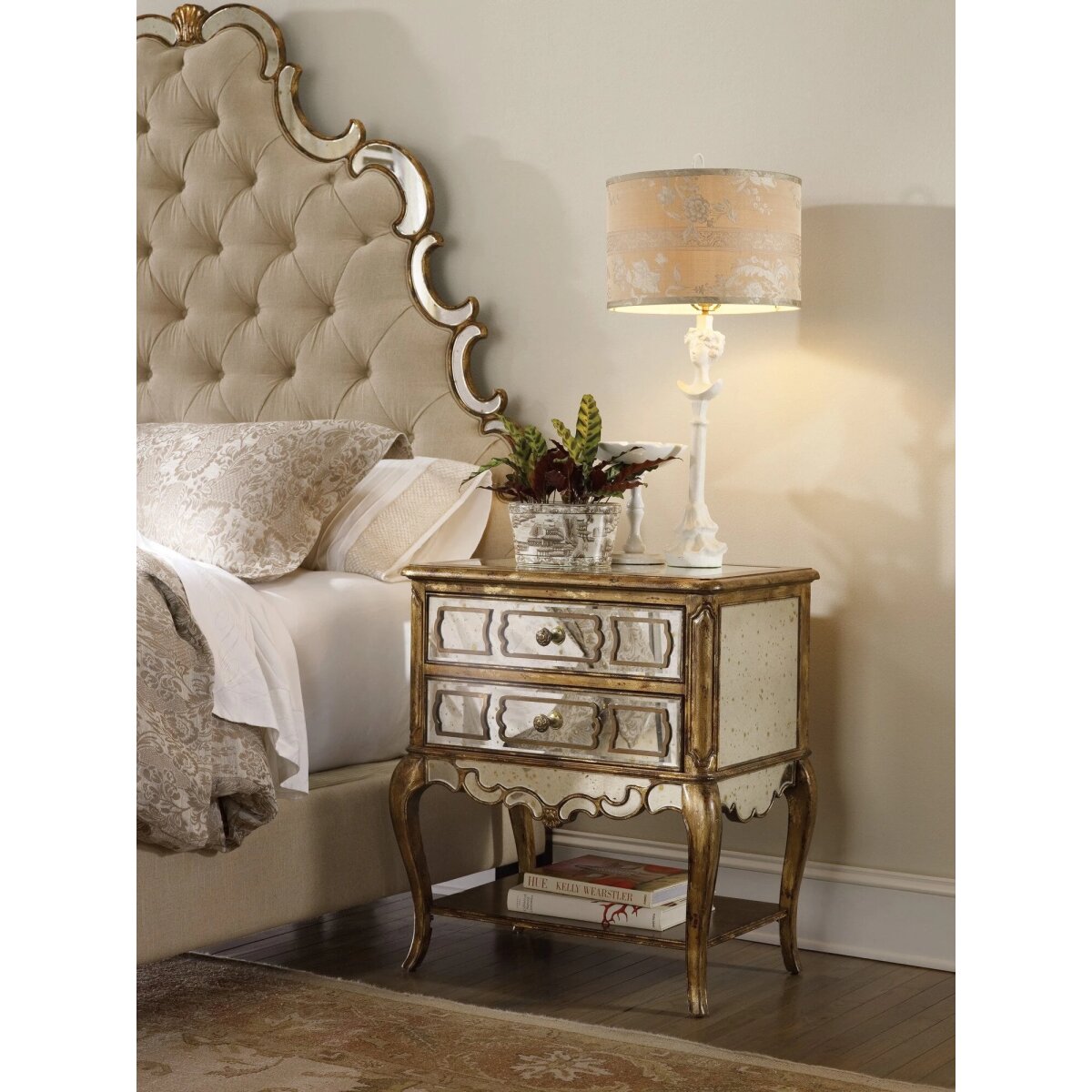 0d0f26dbab946e326ce69ee302ea5380 Sanctuary Mirrored Leg Nightstand - Bling - Image 1