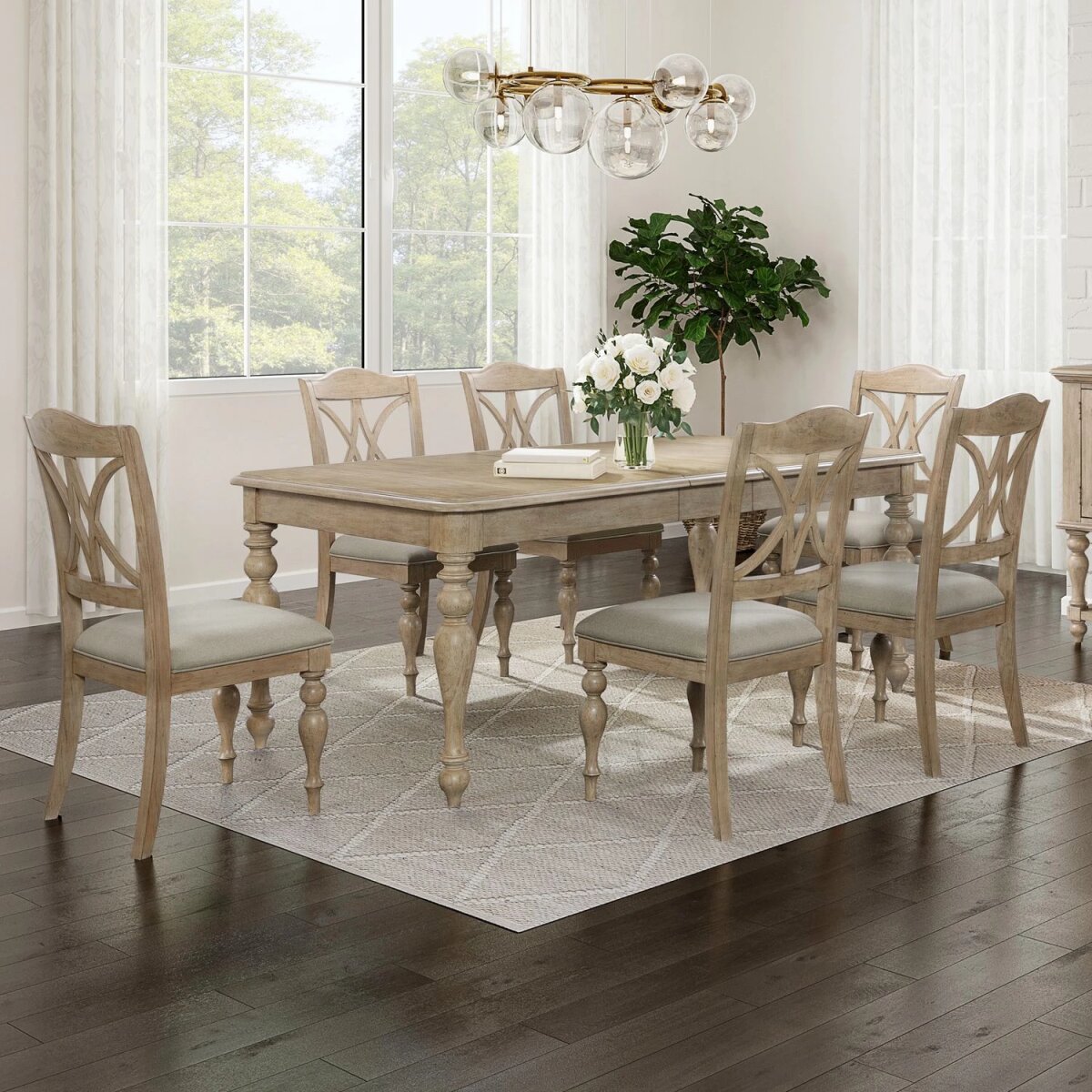 0d75affa4ee2b3a2ea088d21401f13cf 7 Piece Rectangular Table Set - Image 1