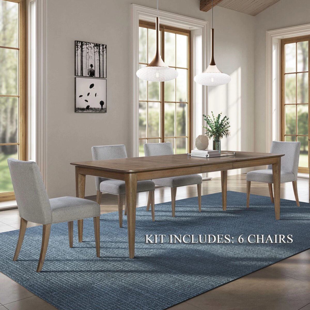 10ea1f9e026525bcf880913902092c4b Opt 7 Piece Rectangular Table Set - Image 1