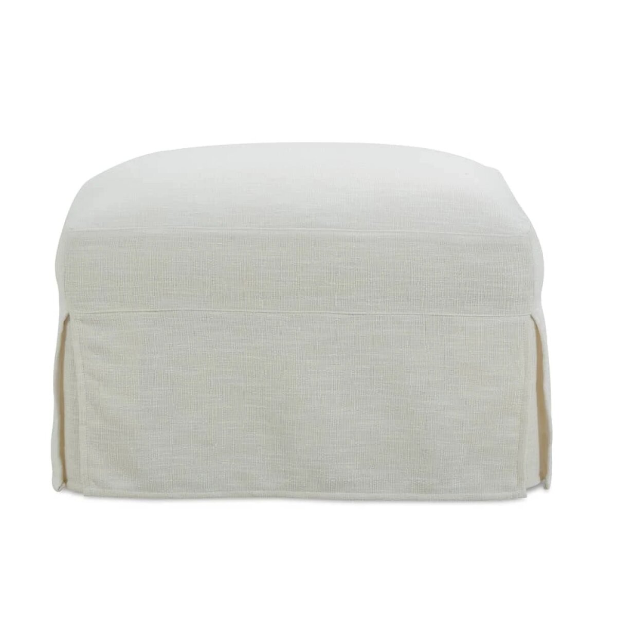 12ea55160473b6cbbc701098a27874ca Madeline Slipcovered Ottoman - Image 1