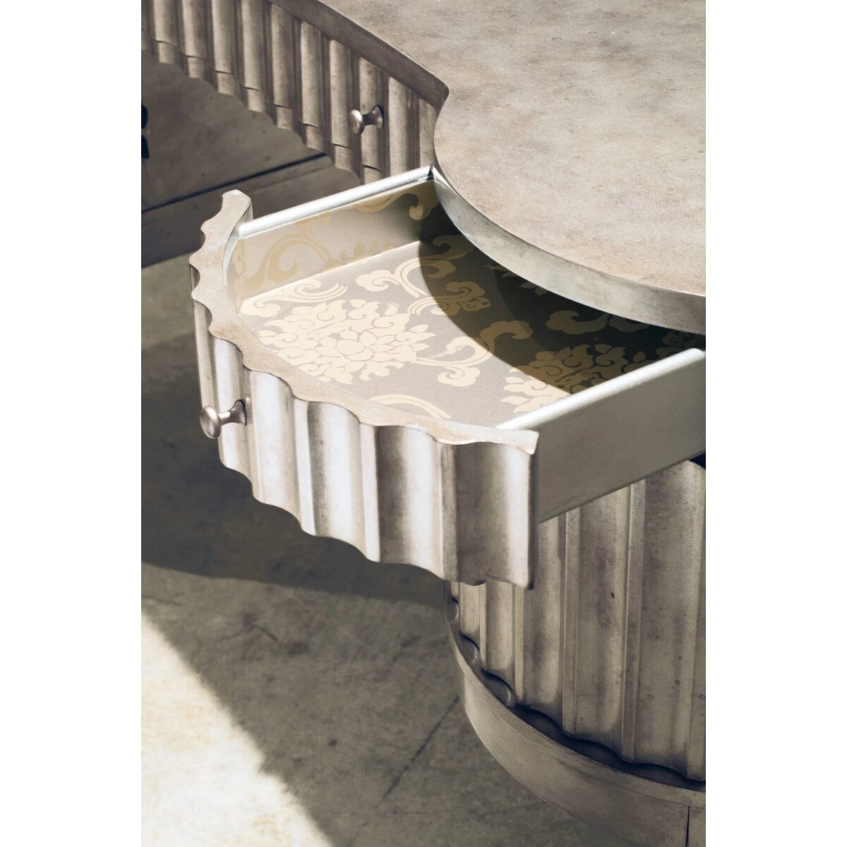 1489df8a6731e77318d3e5fdb88c401b Melange Fluted Kidney Desk - Image 1