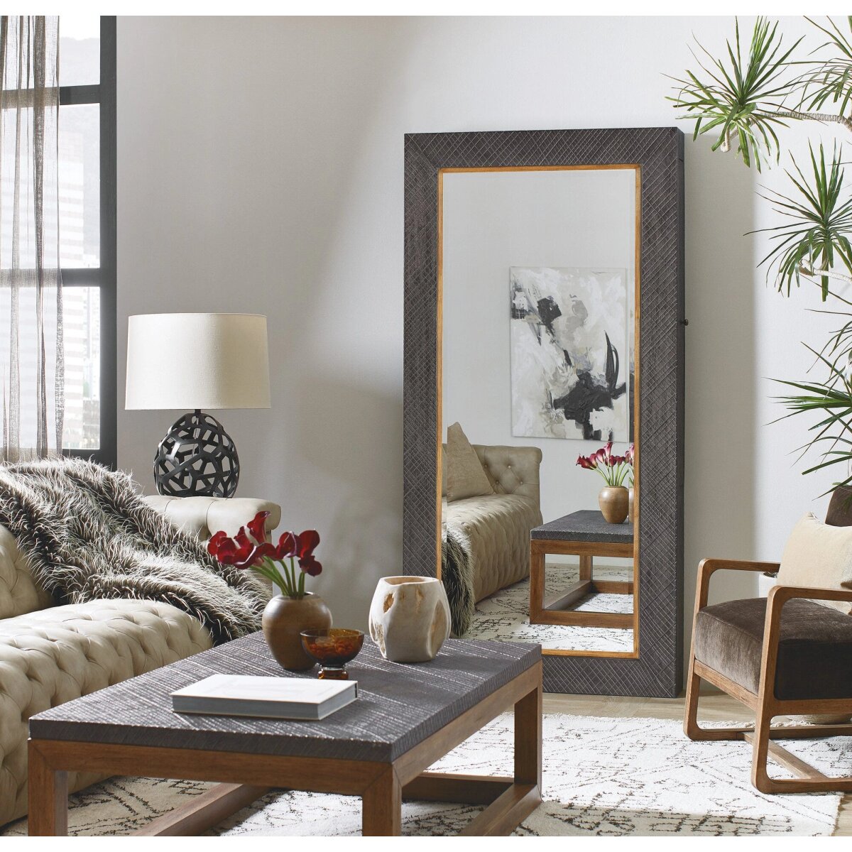 19cdd28efe2ec6d1688cec8809004f41 Big Sky Floor Mirror withJewelry Storage - Image 1