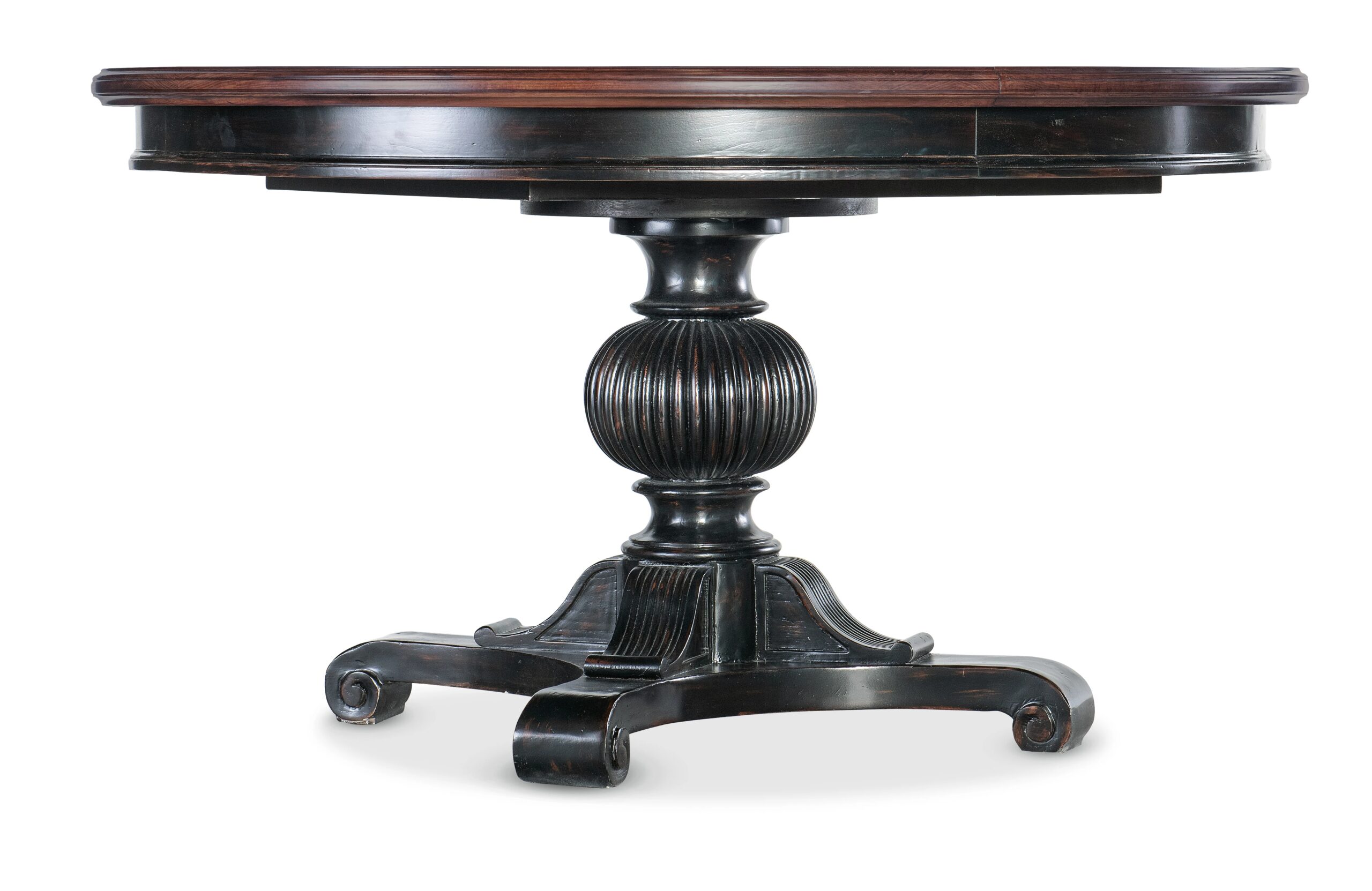 1ba7d0afbfb74fd8d9b64f1a3c4194af Charleston Round Pedestal Dining Table with 1-20in Leaf - Image 1