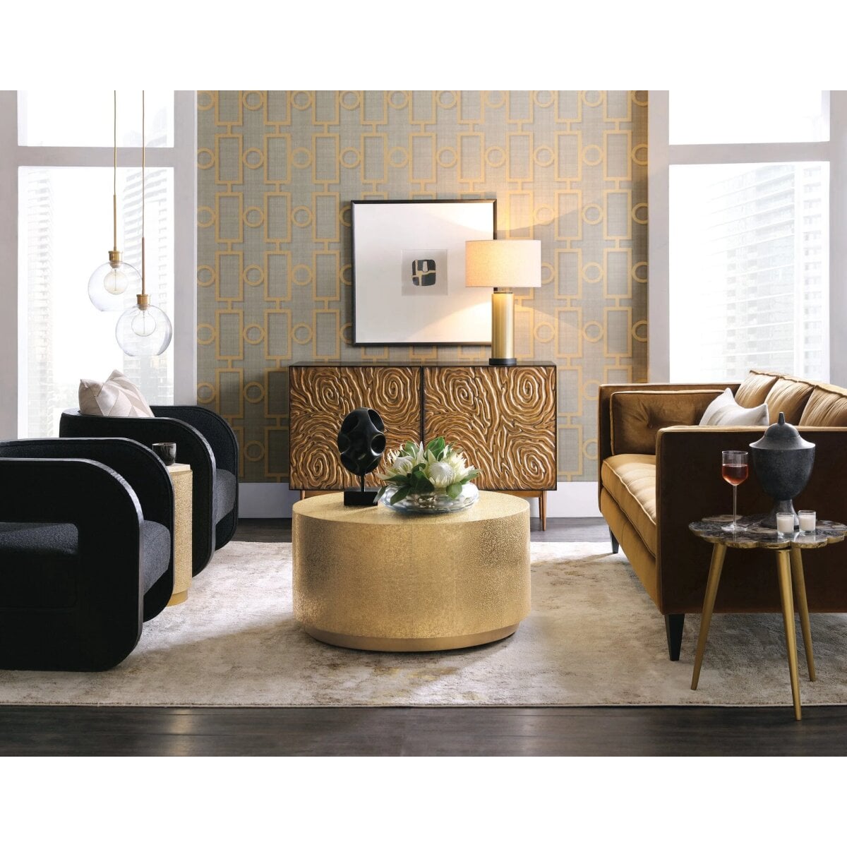 21aa209632456d0accae3561883d6099 Melange Fingerprints Two Door Credenza - Image 1