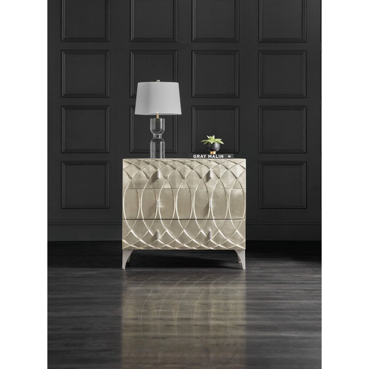 34ab5480e43fa0b73dc19f7fb60ccb13 Melange Mathilda Three Drawer Chest - Image 1