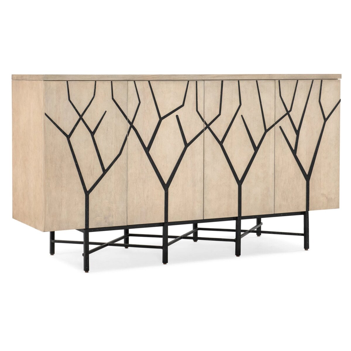 37bcf7849cc0153e2153b3e869c98775 Melange Branched Four Door Entertainment Credenza - Image 1