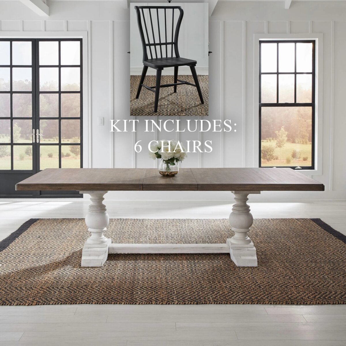 40e54cd4e3dac1c8aa22628fe13db738 Opt 7 Piece Trestle Table Set - Image 1