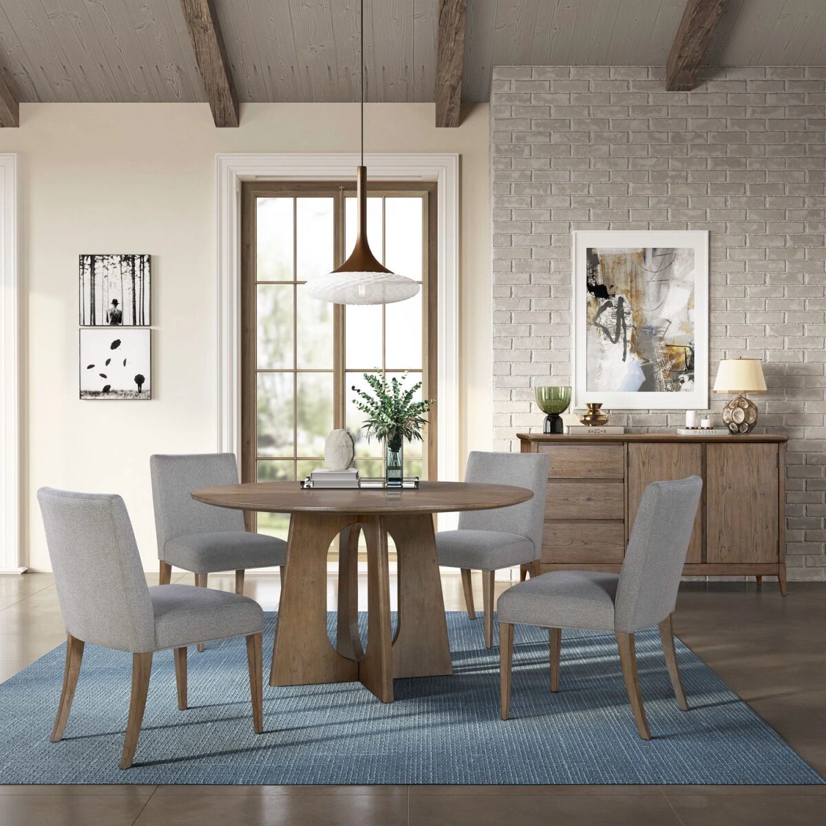 4a5dab004b090ef3db101fcf5288726f Opt 5 Piece Pedestal Table Set - Image 1