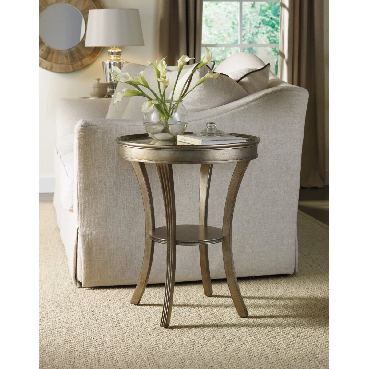 533ee51b0696b4bef3c98880e8799673 Sanctuary Round Mirrored Accent Table - Visage - Image 1