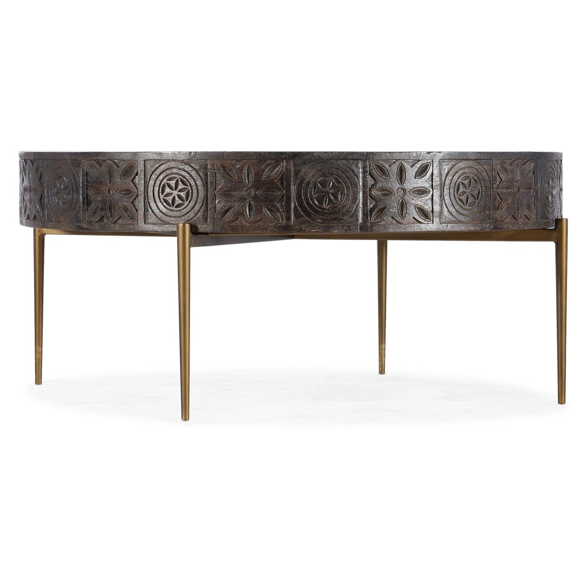 5c1f3401606ac04c5f97d9628df43827 Commerce & Market Carved Round Cocktail Table - Image 1