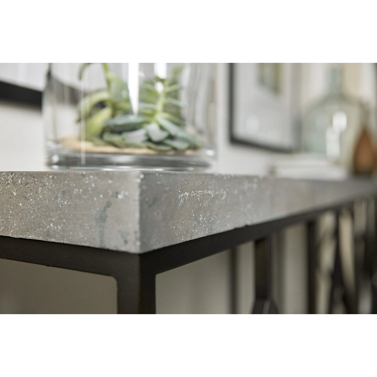 5dfb9b476714d9af7dd514e790188a5f Ciao Bella Metal and Faux Concrete Console Table - Image 1