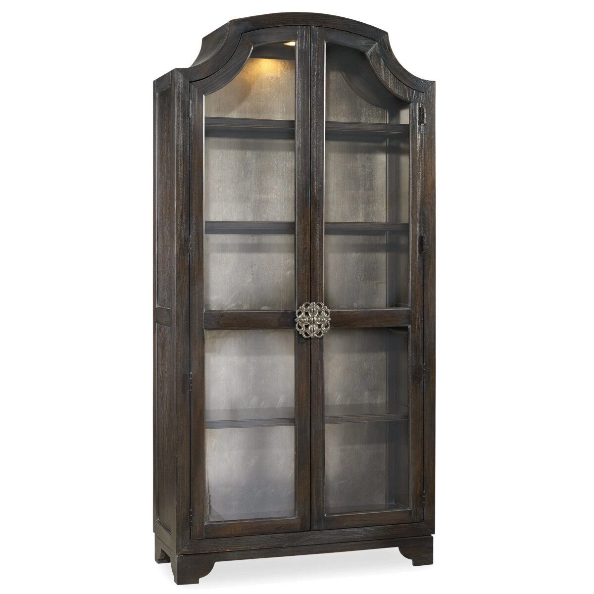 5e7805a13f8f42110b316d66a9ba0be6 Sanctuary Glass Bunching Curio-Ebony Antiqued Oak - Image 1