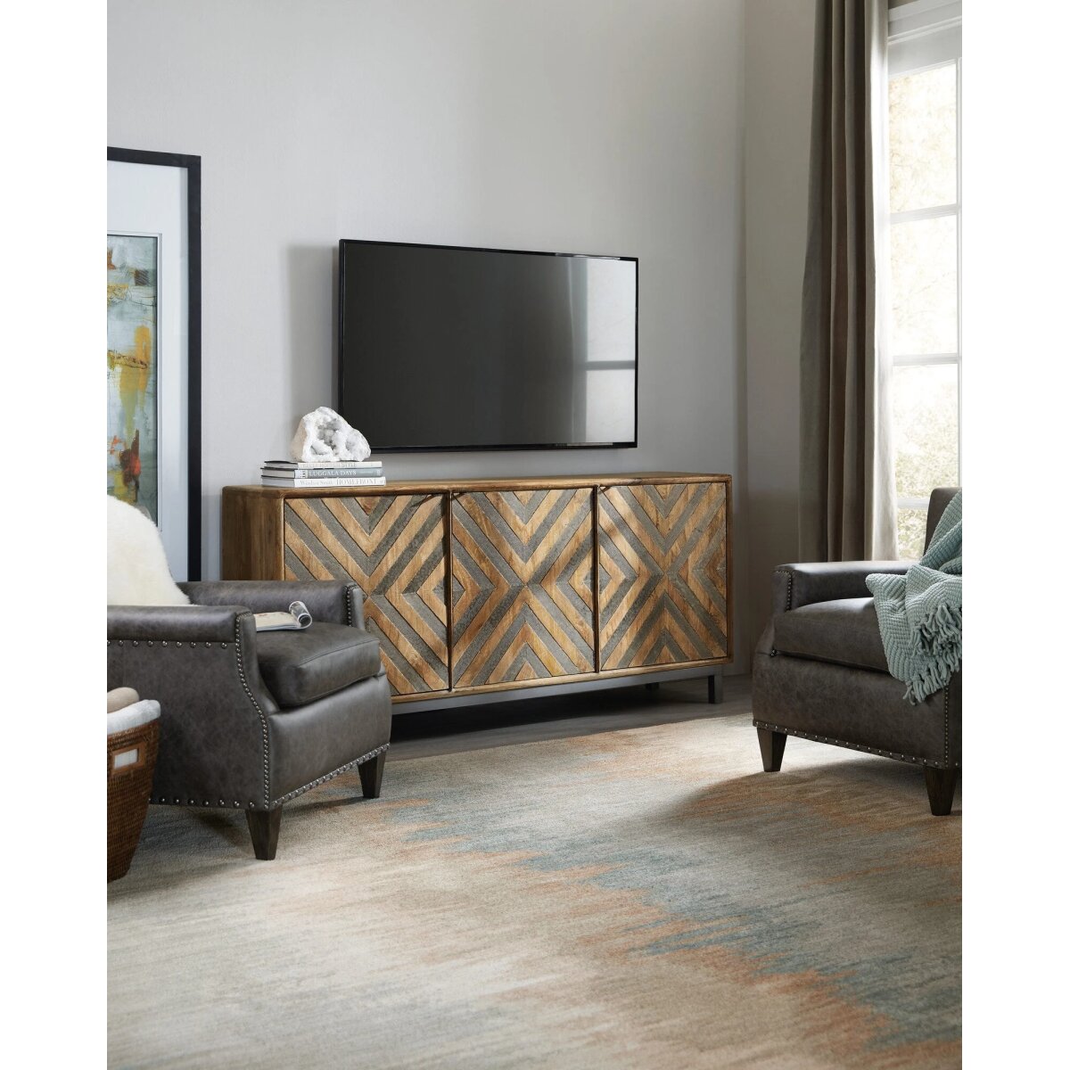 5fb8dde5ad0a0c8dcdd2d4e6ba00ea1a Serramonte 69in Entertainment/Accent Console - Image 1