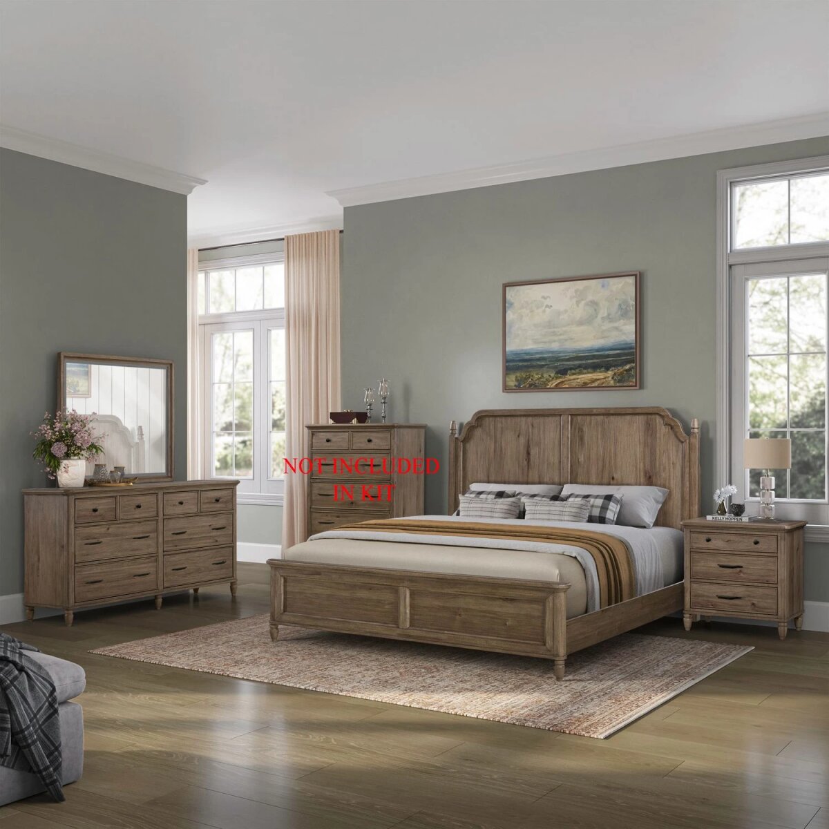 626a85f48bdb31bf4f91f9f9204b71df Queen Panel Bed, Dresser & Mirror, Night Stand - Image 1