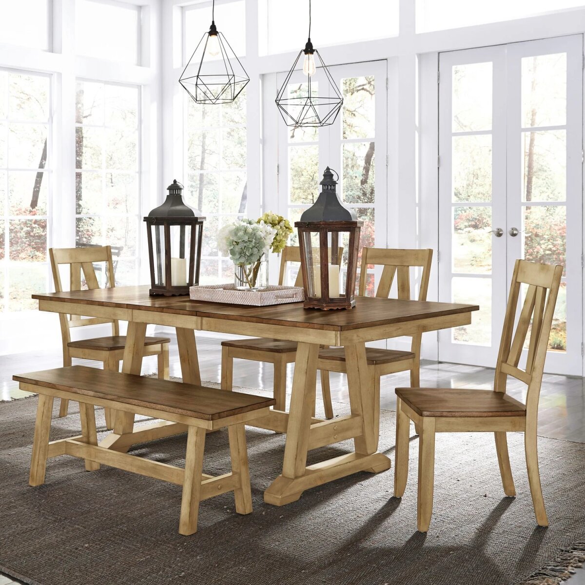 6b021efaa2a96598c9ccf1d0aaec0c20 6 Piece Trestle Table Set - Image 1