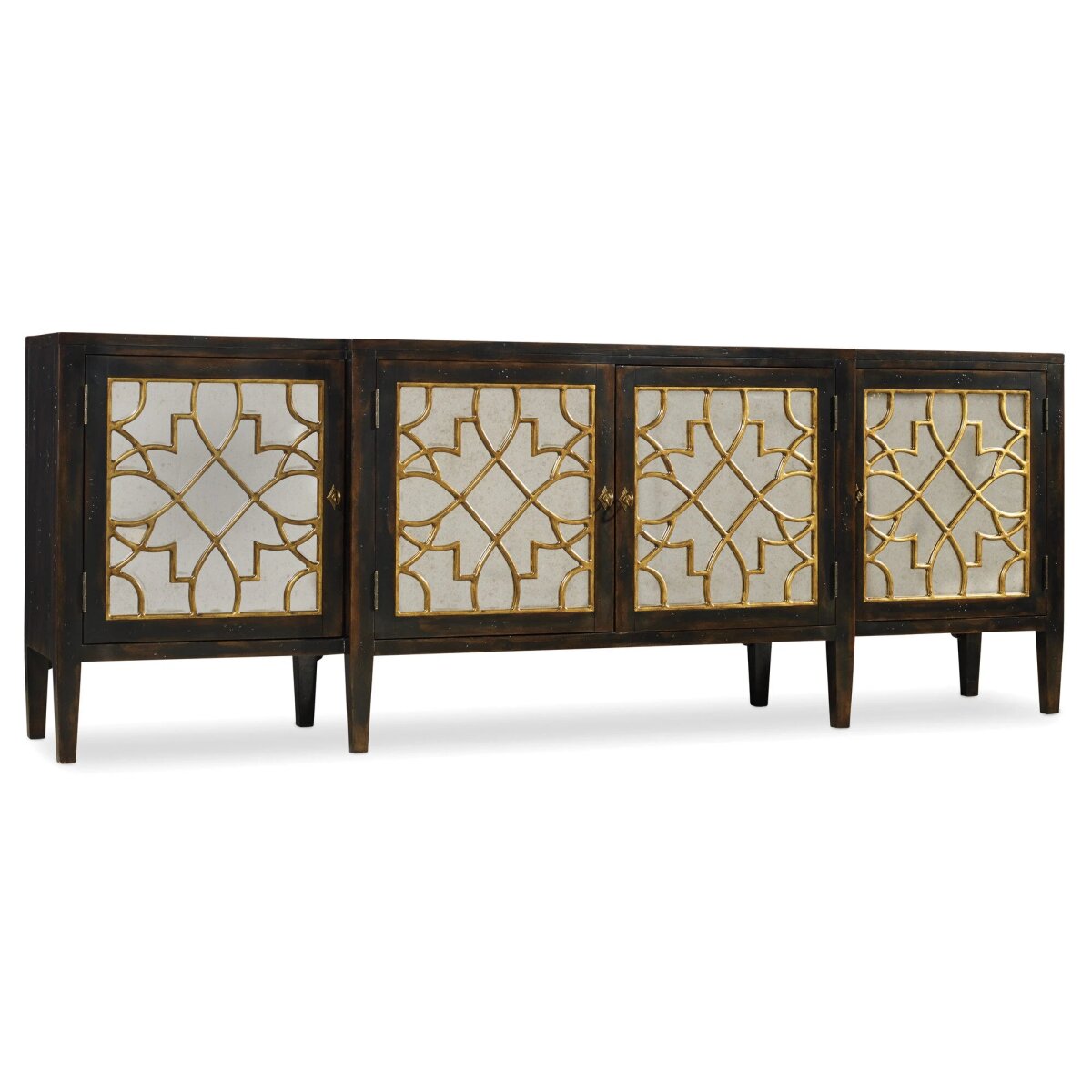 87484b94dea2b0e64210da72afdfb37f Sanctuary Four Door Mirrored Console- Ebony - Image 1