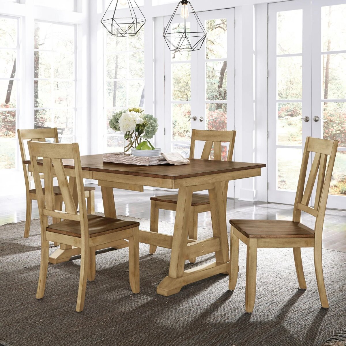 94570beb9f7eb0c163d8d295db113e73 5 Piece Trestle Table Set - Image 1