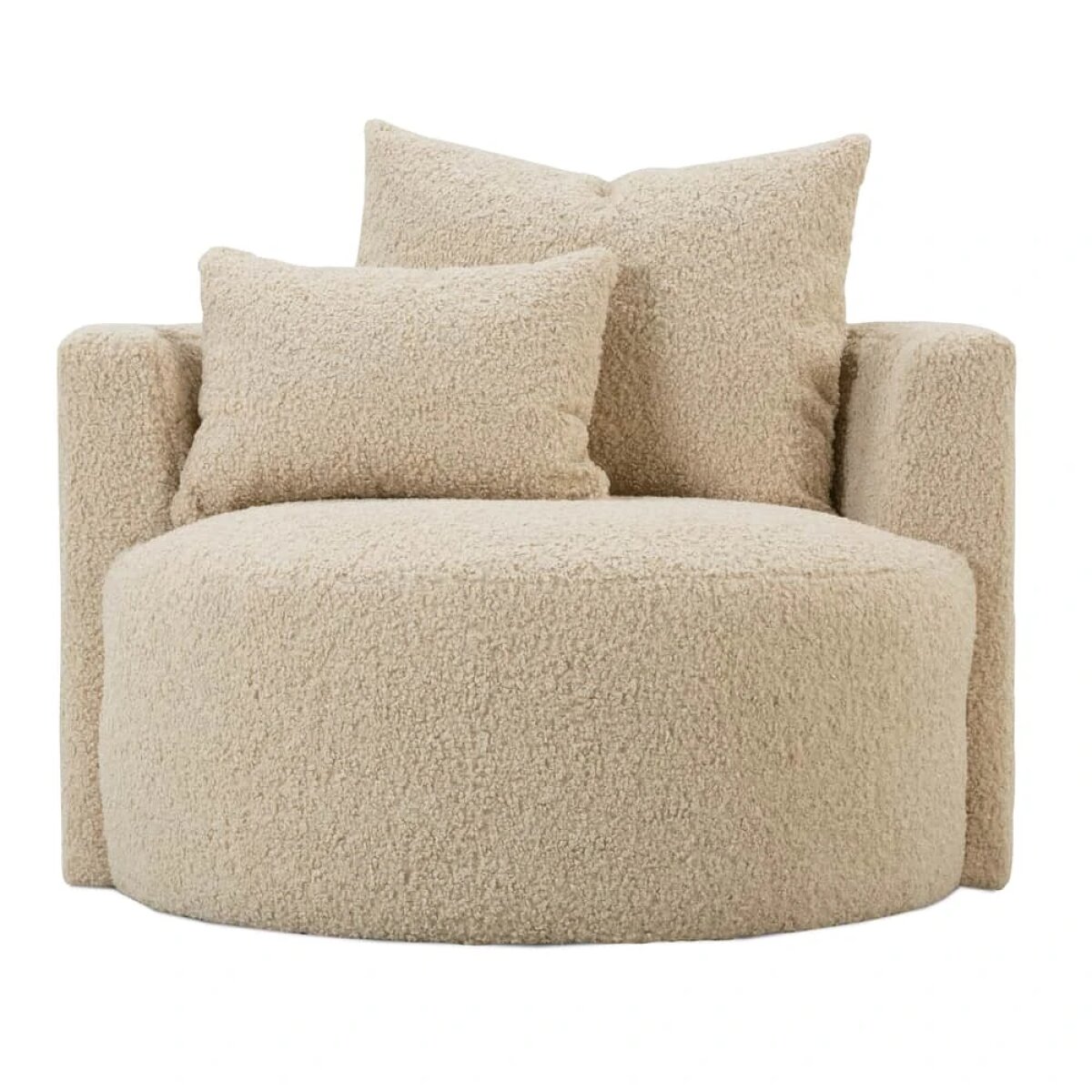 a37465d060d1c91046a539e77406267a Neutral boucle Leander Swivel Chair - Image 1