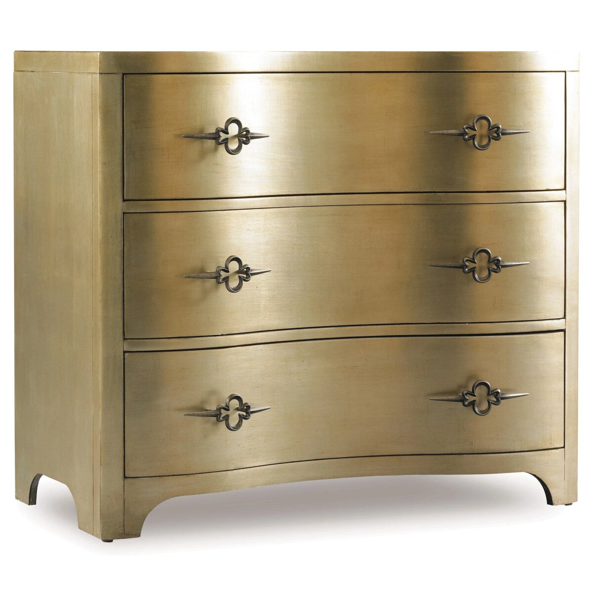 aa64b7b819df16591237b20b3040e2e5 Sanctuary Three-Drawer Shaped Front Gold Chest - Image 1
