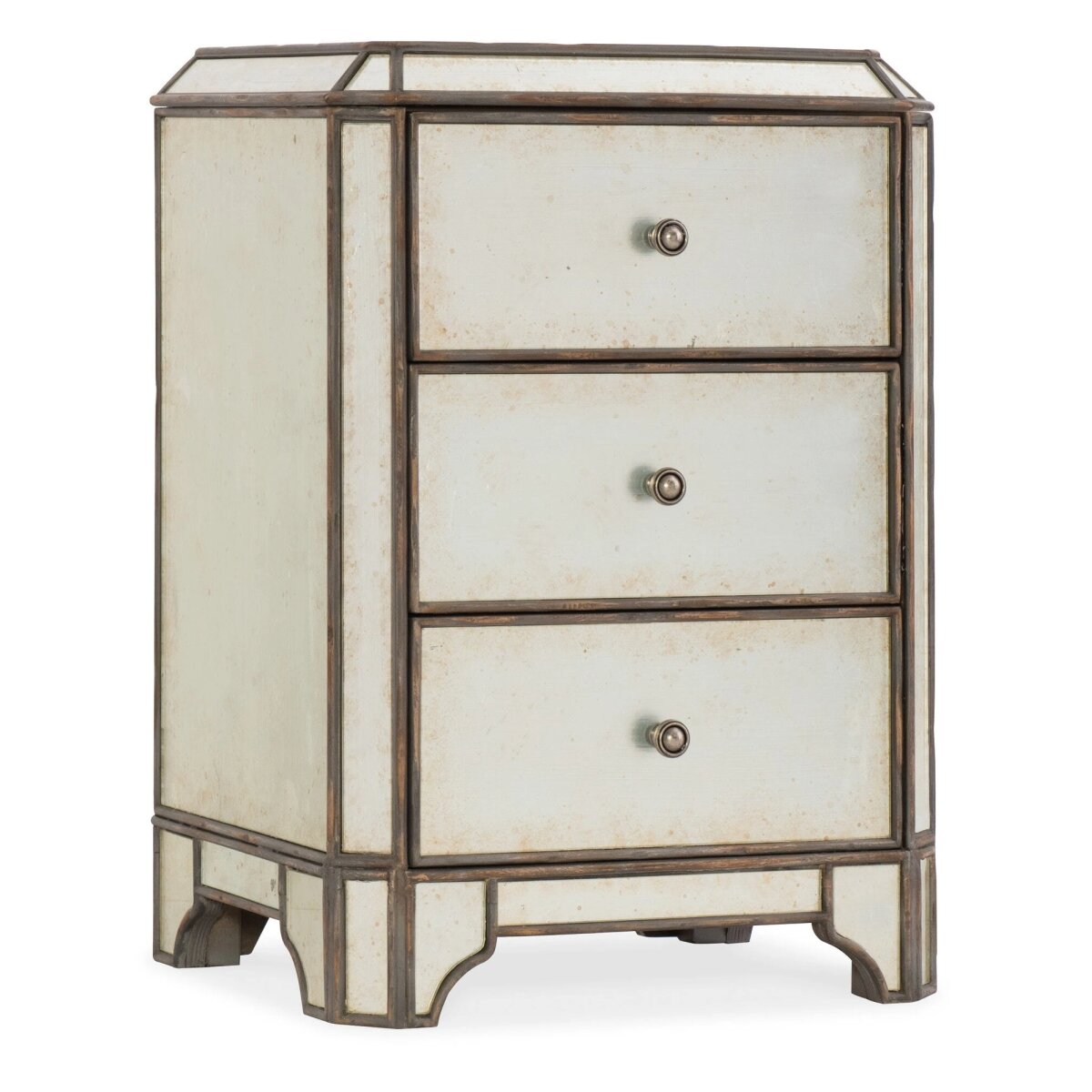 b4ff67308b78a353710782be7aff22fe Arabella Mirrored Three-Drawer Nightstand - Image 1