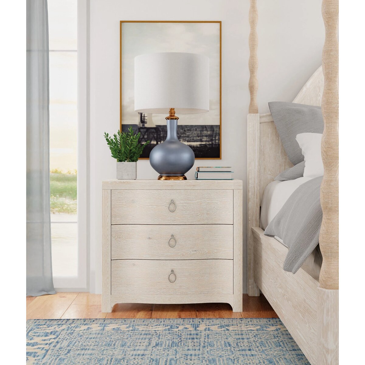 c8703ee290cff98e29e0b6ce61081174 Serenity Antigua Three Drawer Nightstand - Image 1