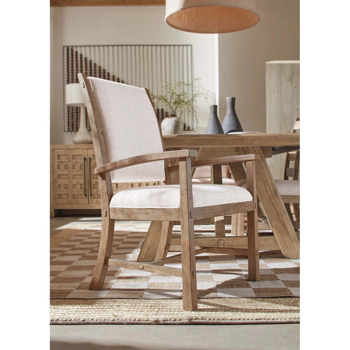 e06b6fa7db41c5585d5dfdeaf28dbd8a Vineyard Row Post Back Upholstered Arm Chair - Image 1