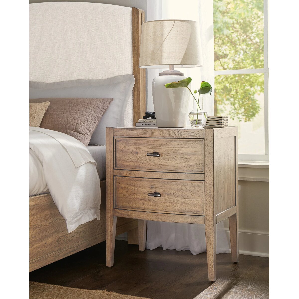 e2c0e547789d6e788413bb3c02227ad4 Vineyard Row Two Drawer Nightstand - Image 1
