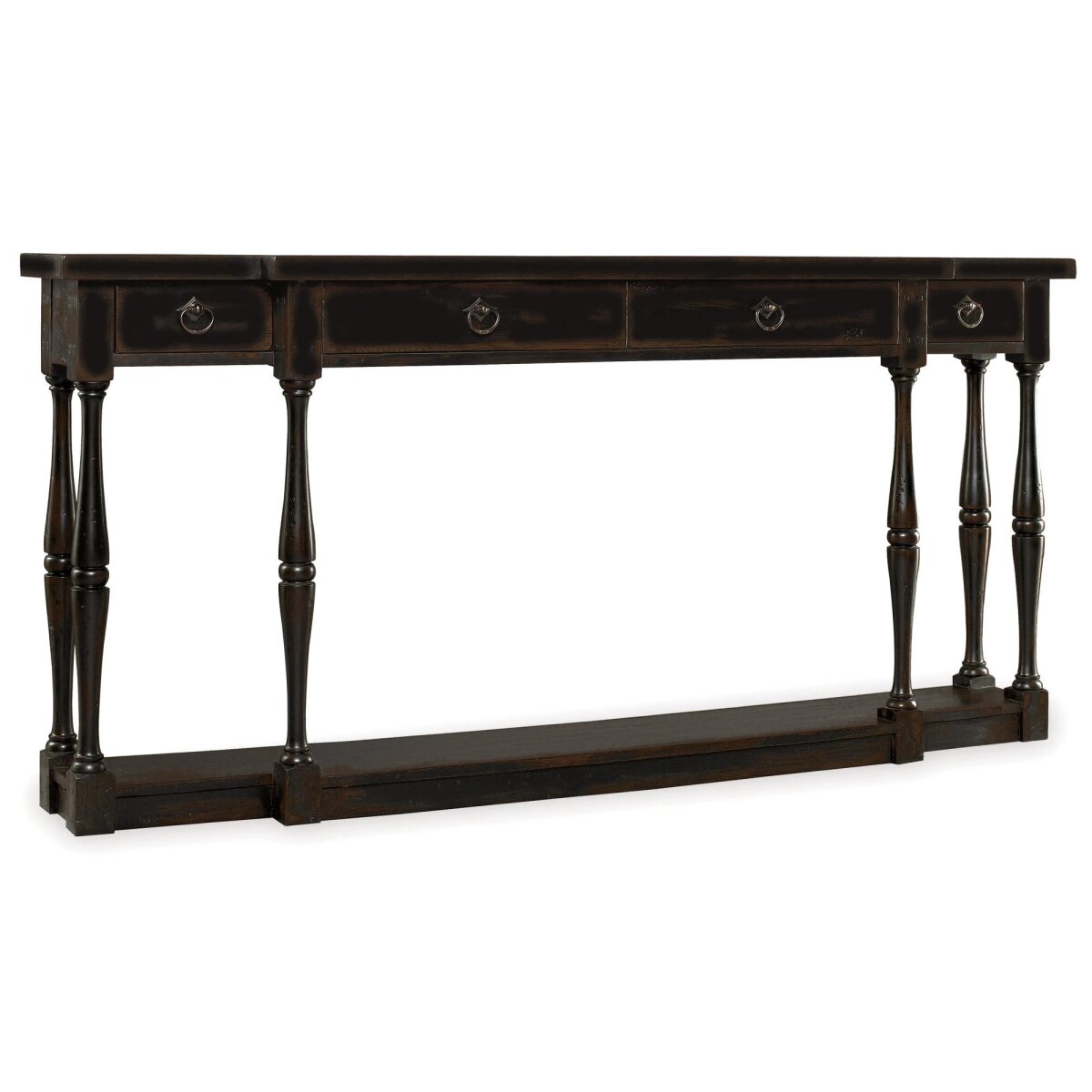 ead736a765782b9f8bc8c614e7b86f95 Sanctuary Four-Drawer Thin Console - Ebony - Image 1