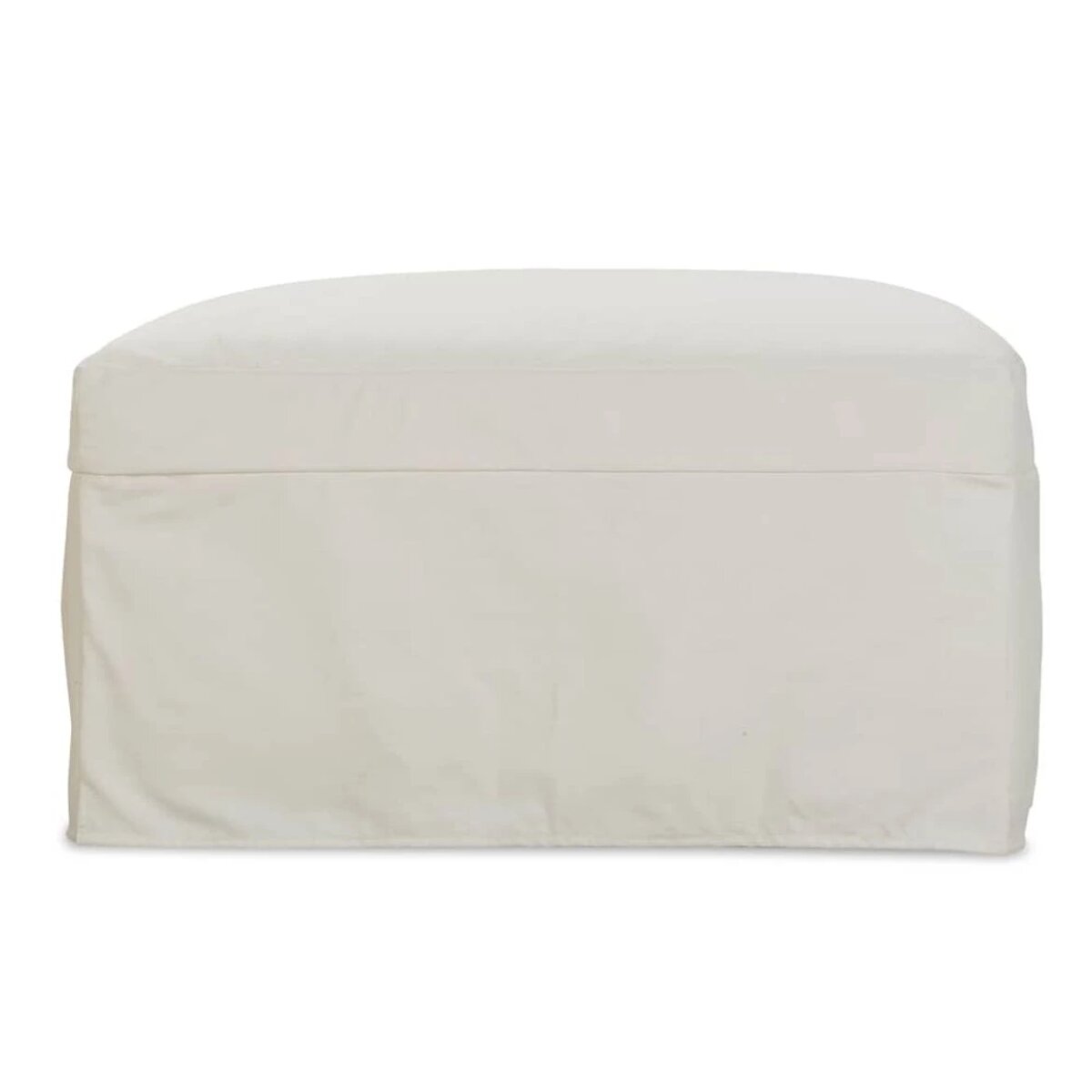 efbad18b6e9c5621a273bf872a9d8e13 Sylvie Slipcovered Ottoman - Image 1