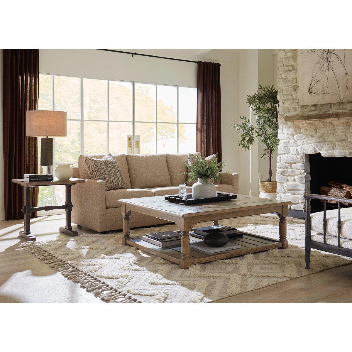 fe9516a0cb324a6daa40ee3e97bc7f6a Americana Trestle End Table - Image 1