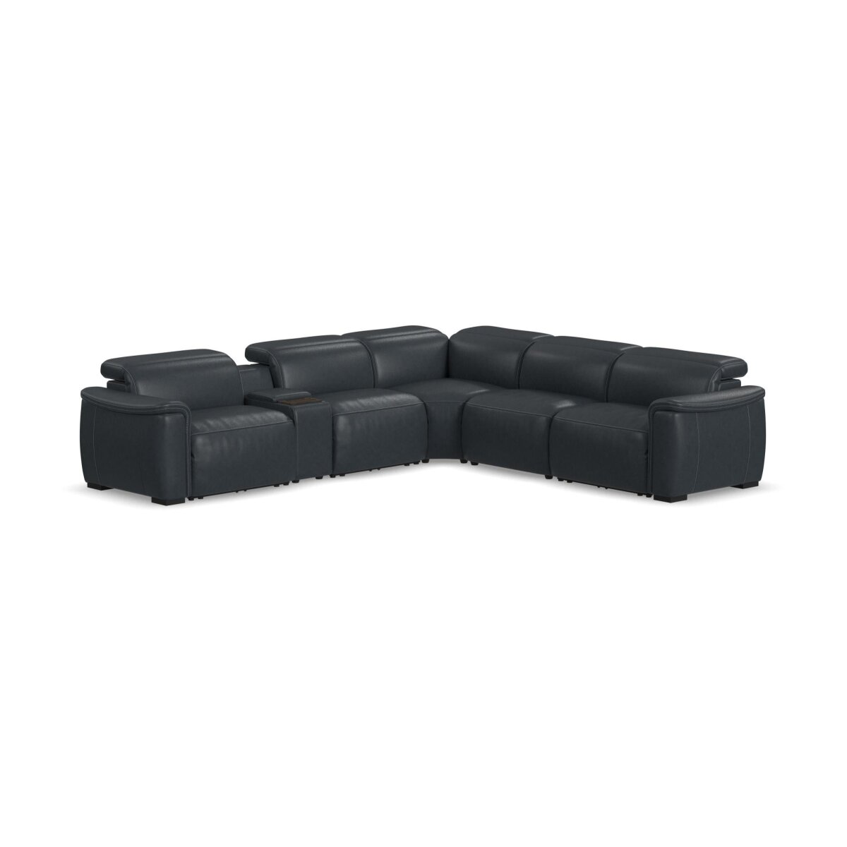 c483679a5bef8f59e7a91458e88df926 Camden Navy Leather Power Reclining Sectional with Power Headrest - Image 1