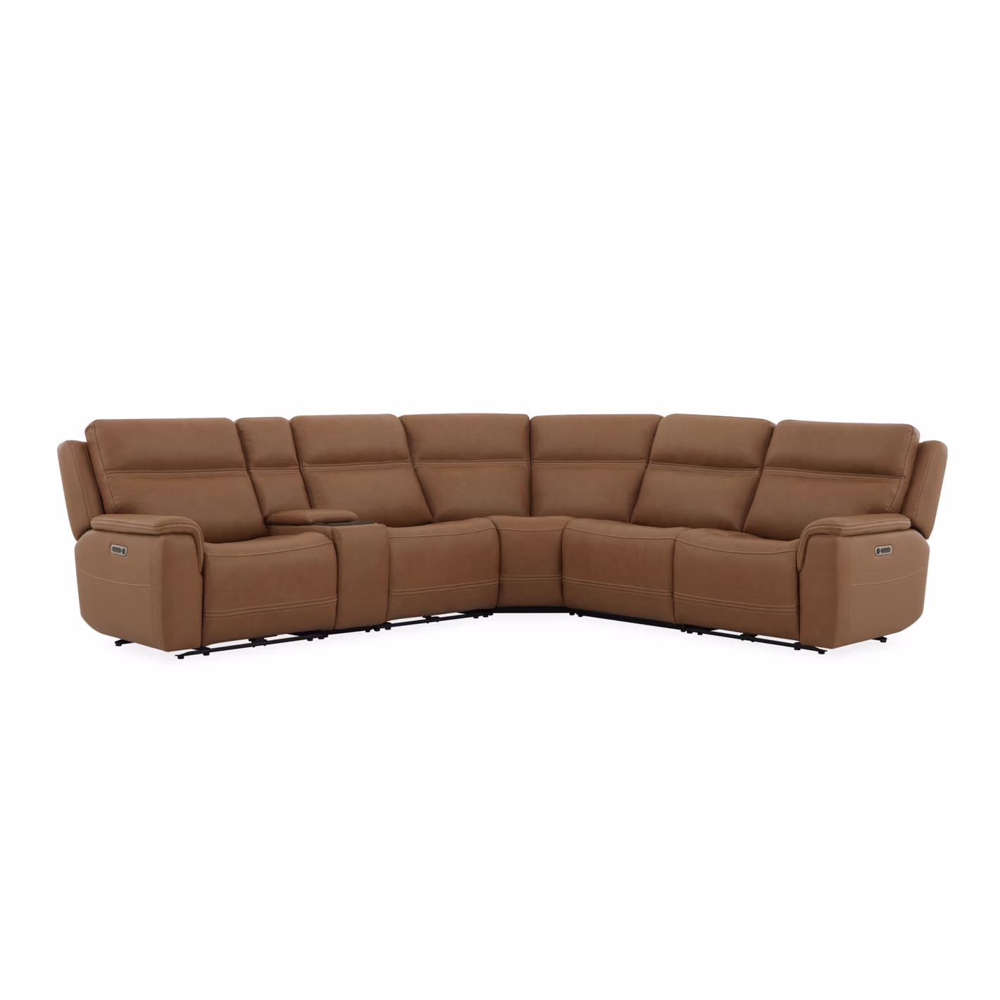 eea199667bce41bcca6ce0f0125971a8 Sawyer Harvest Leather Power Reclining Sectional with Power Headrests & Lumbar - Image 1