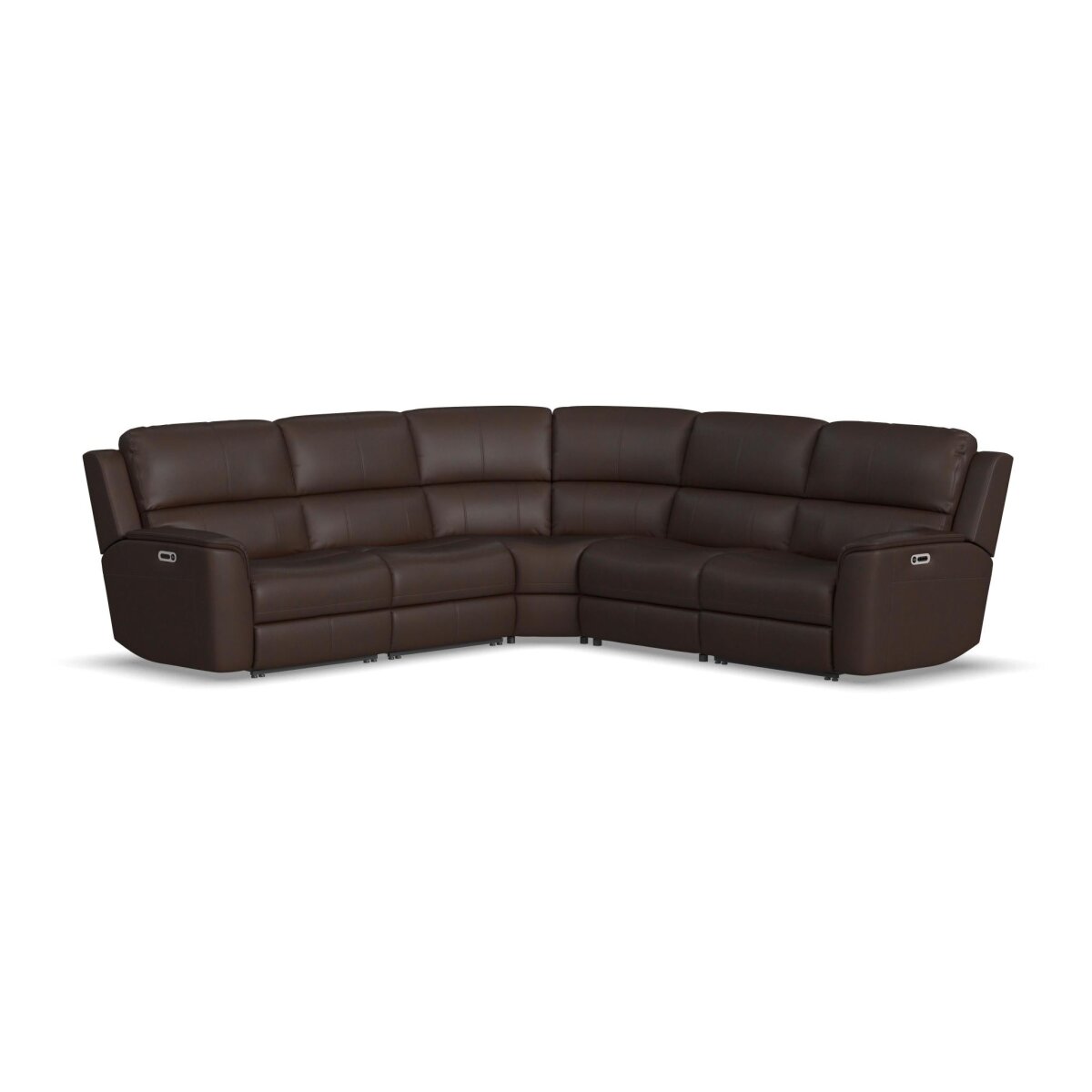 f707db0767f83a99e81f35cdc2589b99 Henry Burnt Umber Leather Power Reclining Sectional with Power Headrest & Lumbar - Image 1