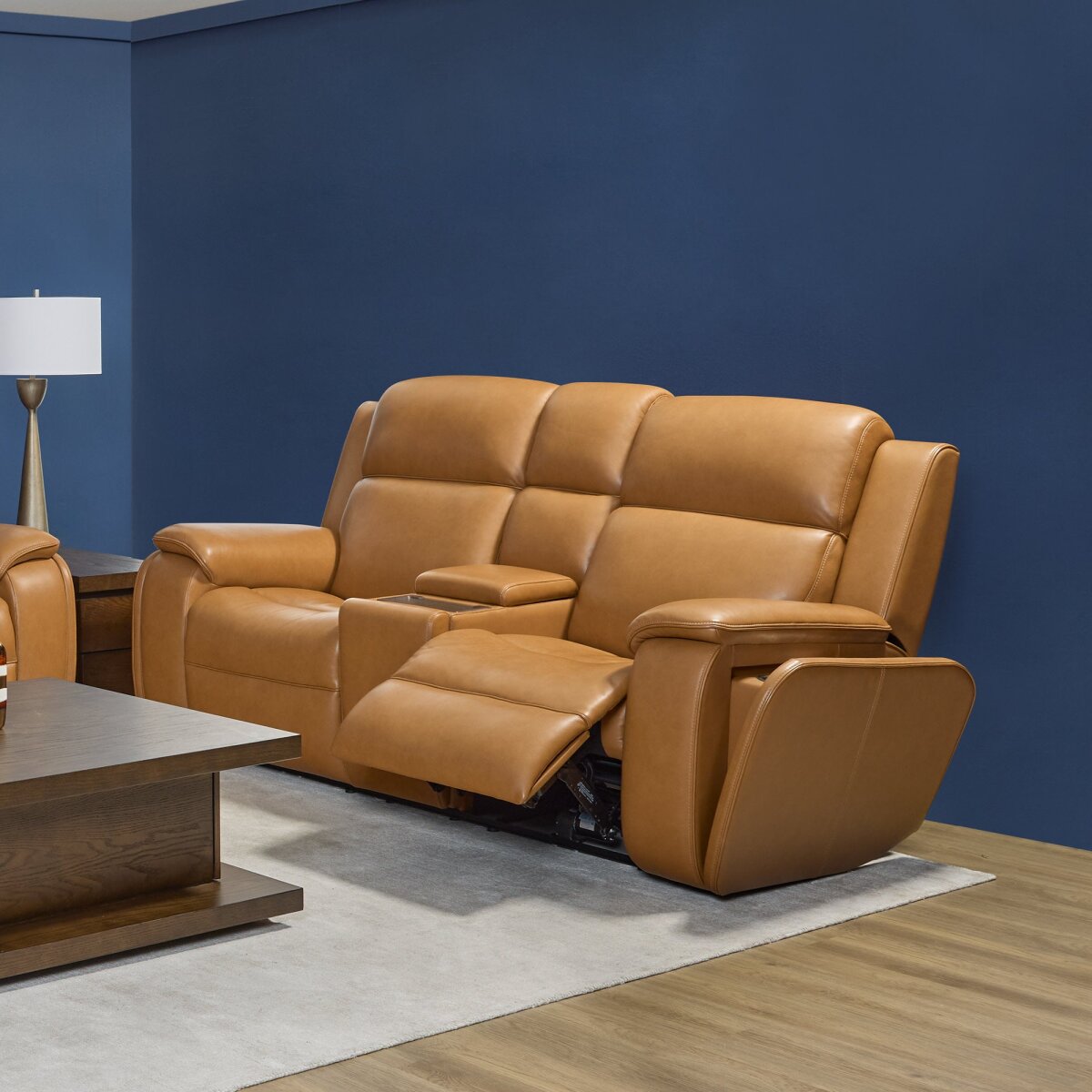 f778e8dd3c79c5db9a1432ca97d69b6e Ziggy Leather Power Reclining Loveseat with Console, Power Headrest, Lumbar, Heat & Massage - Image 1