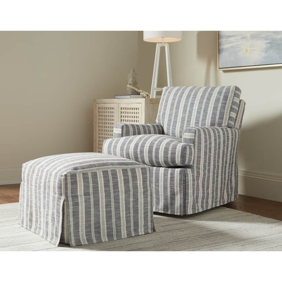 1a389b04495c5d9b4350d15cb404b073 Sadie Slipcovered Ottoman - Image 1