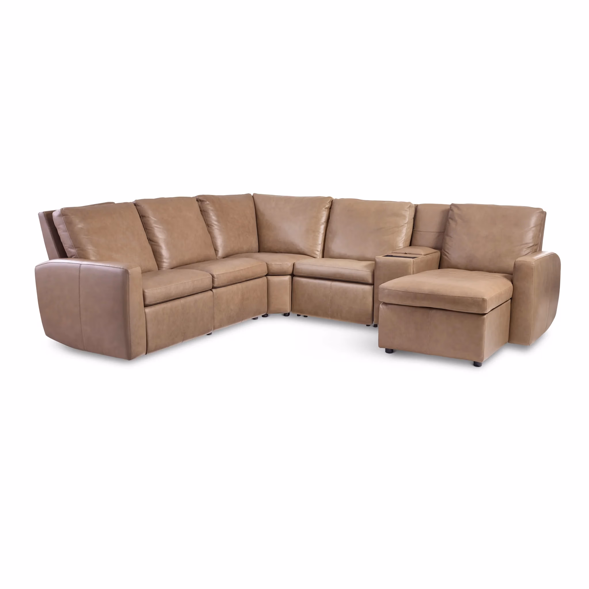 4f9c05eb7e88df2f41e060585d18caee Aria Fawn Leather Power Reclining Sectional - Image 1