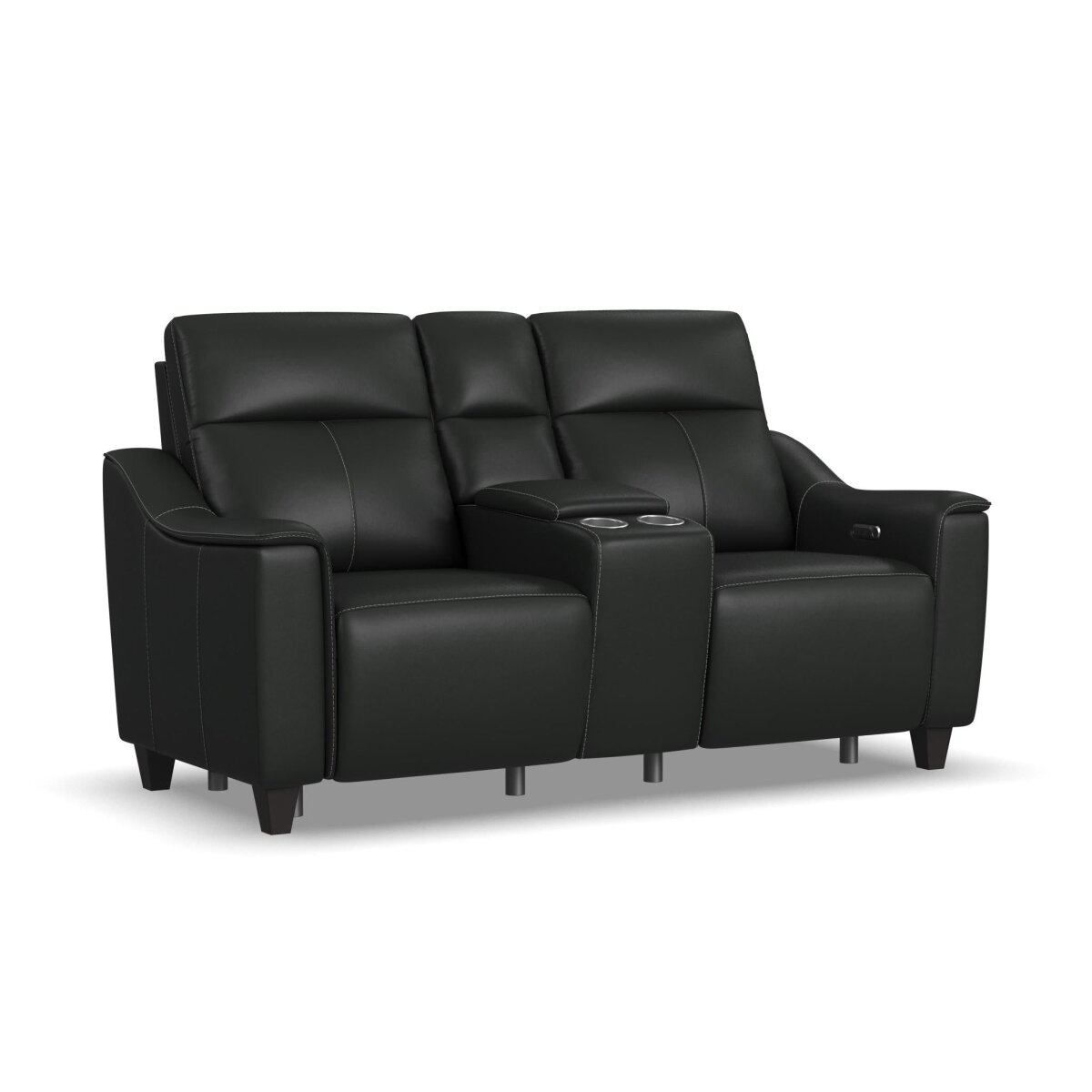 52f8fcb745d62b95a2ed91b8f3d06cf5 Walter Coal Leather Power Reclining Loveseat with Console & Power Headrests - Image 1