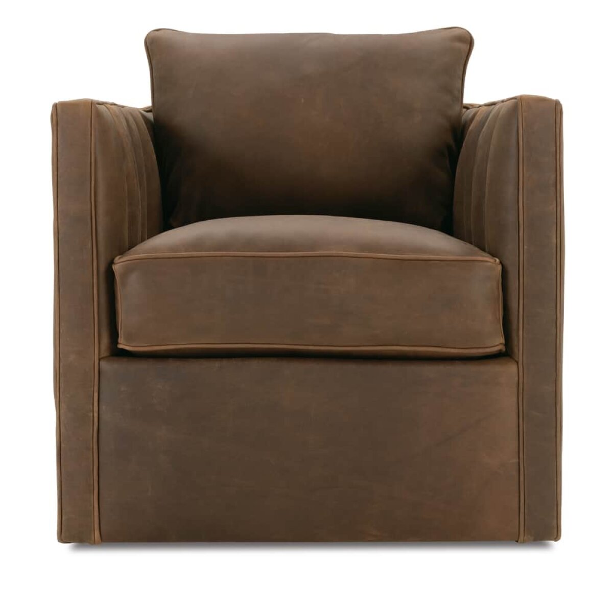 773518d89bb7ddae5224f77bde623fb8 Kitt Leather Swivel Chair - Image 1