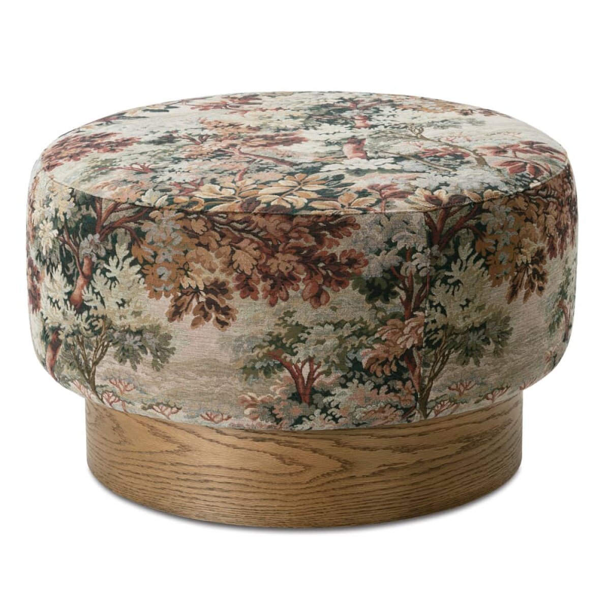 9b24ae3dfb518a51ee7161450e0226c4 Woodland Tapestry Petra Swivel Ottoman - Image 1