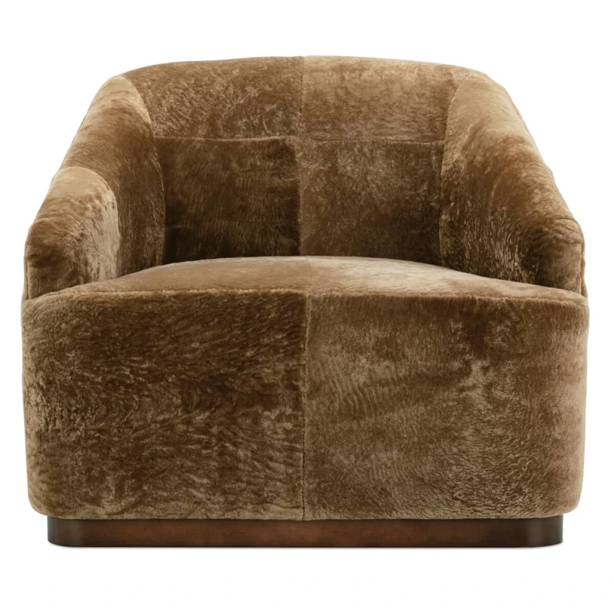 02f6190eedbe702360e89b96ce1df747 Shearling Leather Bernie Swivel Chair - Image 1