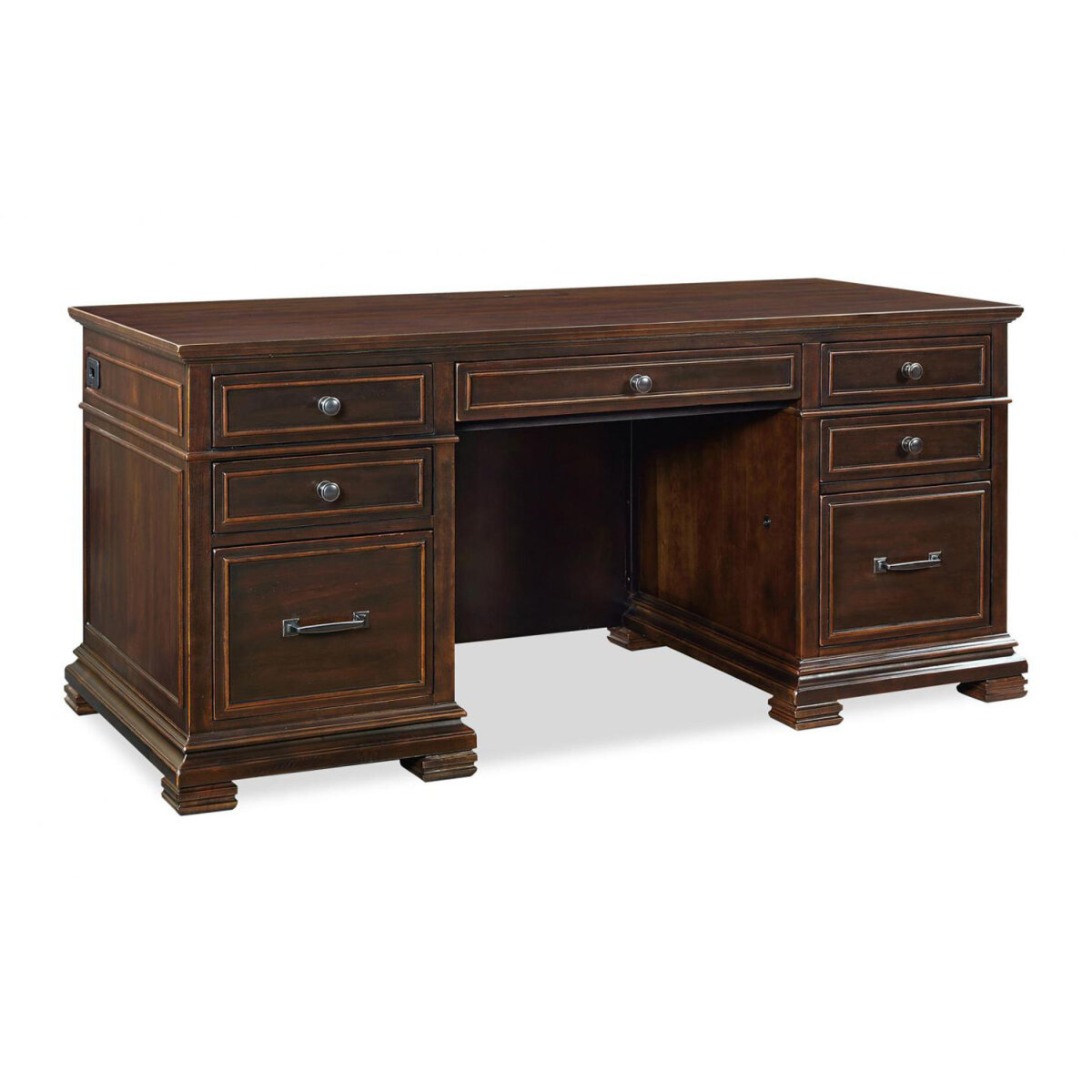 07a23462c71b95b8c9c450babb0fb99d Weston 66" Executive Desk W/power I35-303 - Image 1