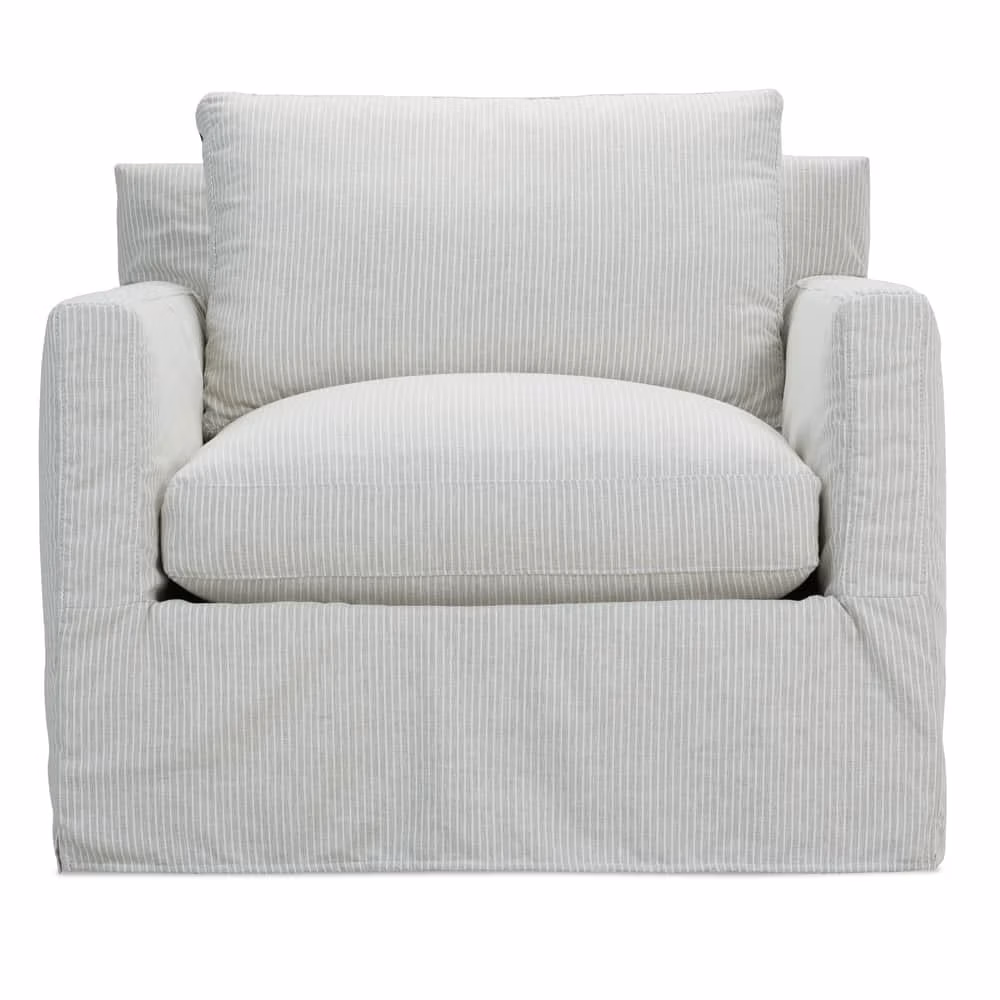 1b3c3bf3b3037dbc5d4fb0b926106504 Sylvie Slipcovered Swivel Chair - Image 1