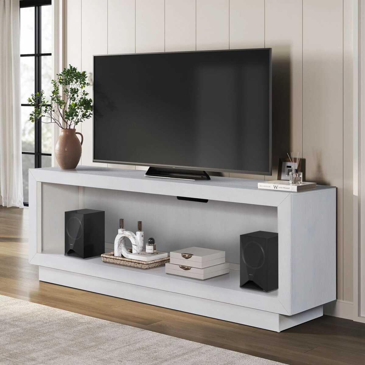 2c75ec1eb2af8099aaddbe4b41003257 Fireplace TV Consoles 79 Inch Fireplace TV Console - Image 1
