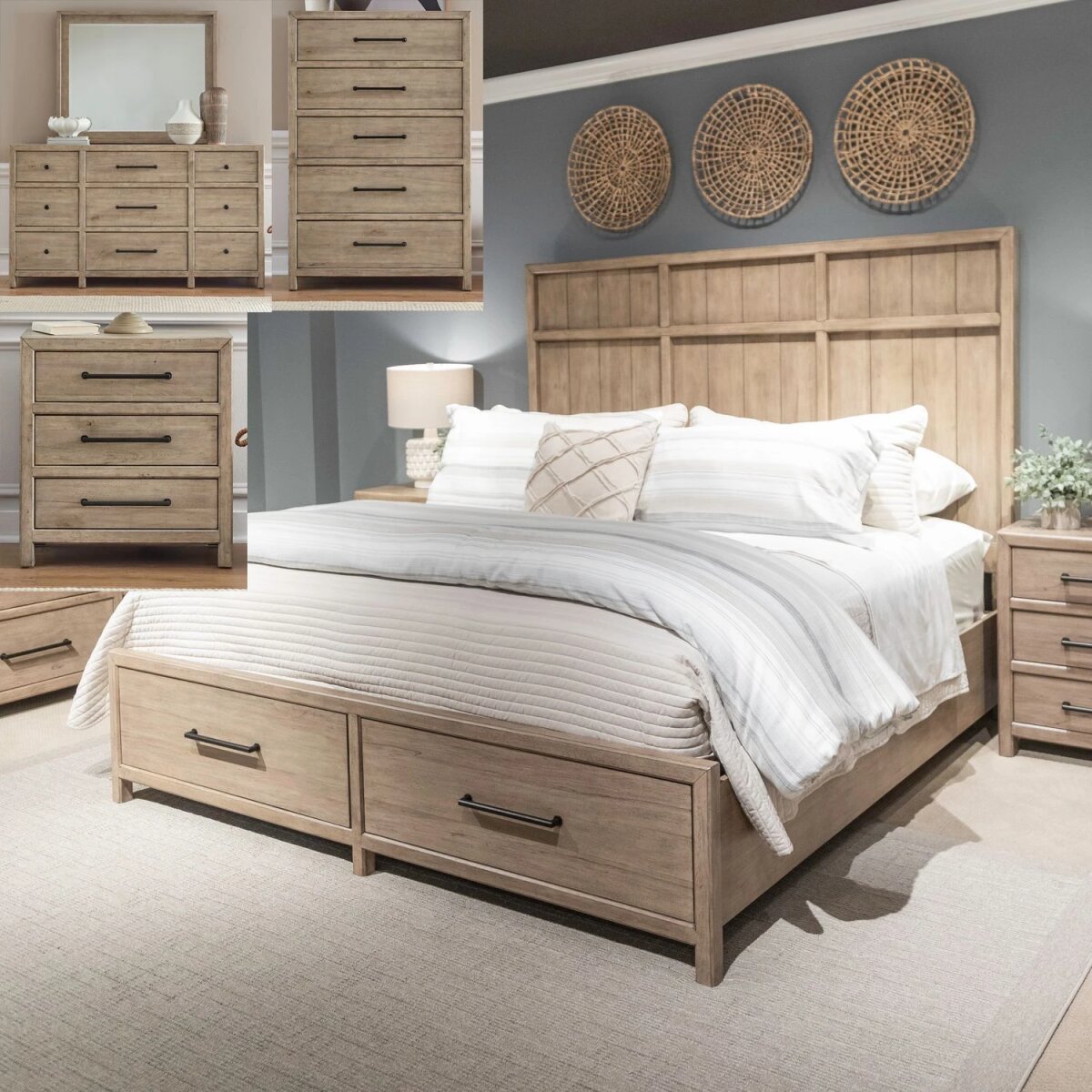 340626761f8f8d7f539a9748a70f836c Proximity Place Queen Storage Bed, Dresser & Mirror, Chest, Night Stand - Image 1