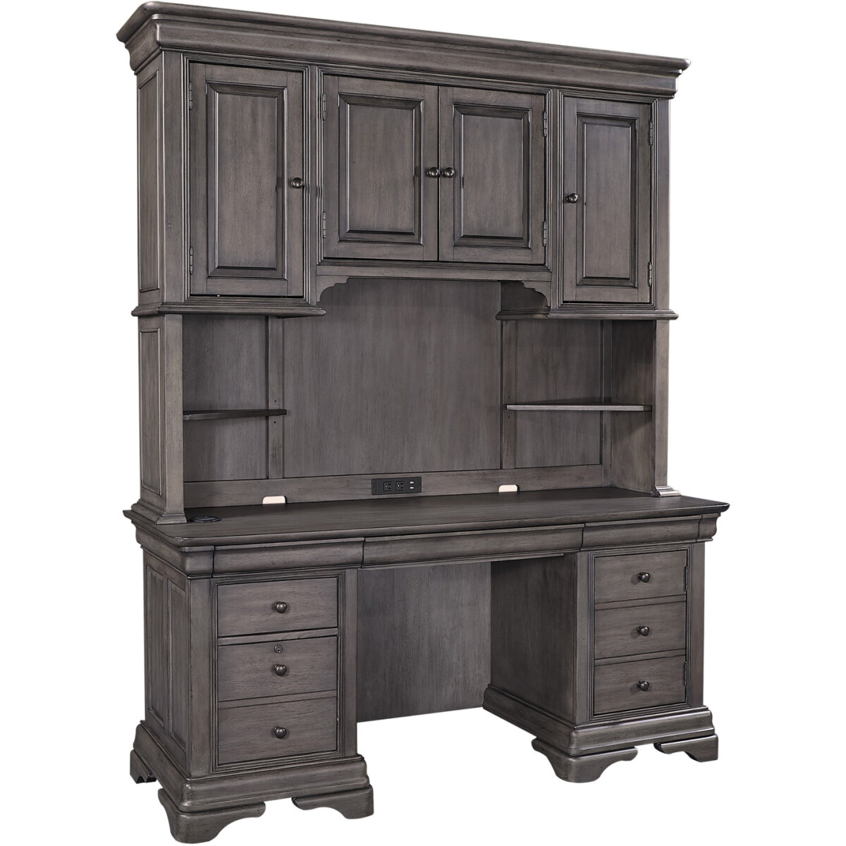 49997a28c46ff8d17e6de64f356ca237 Sinclair Credenza & Hutch I224HOGRP2 - Image 1